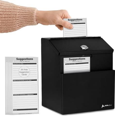 adir steel suggestion box|Amazon.com : Adir Suggestion Box with Slot and Lock with 25 .